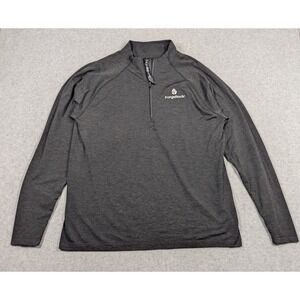 Lululemon Men Sweater XXL 1/4 Zip Pullover Logo Live In Practice Dark Gray